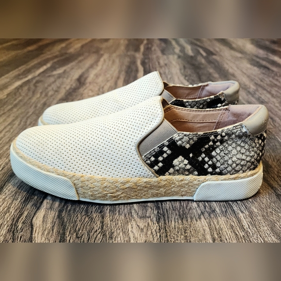 Sam Edelman Banks Espadrille Slip-On Sneakers White Snakeskin Size 6 - Picture 2 of 12